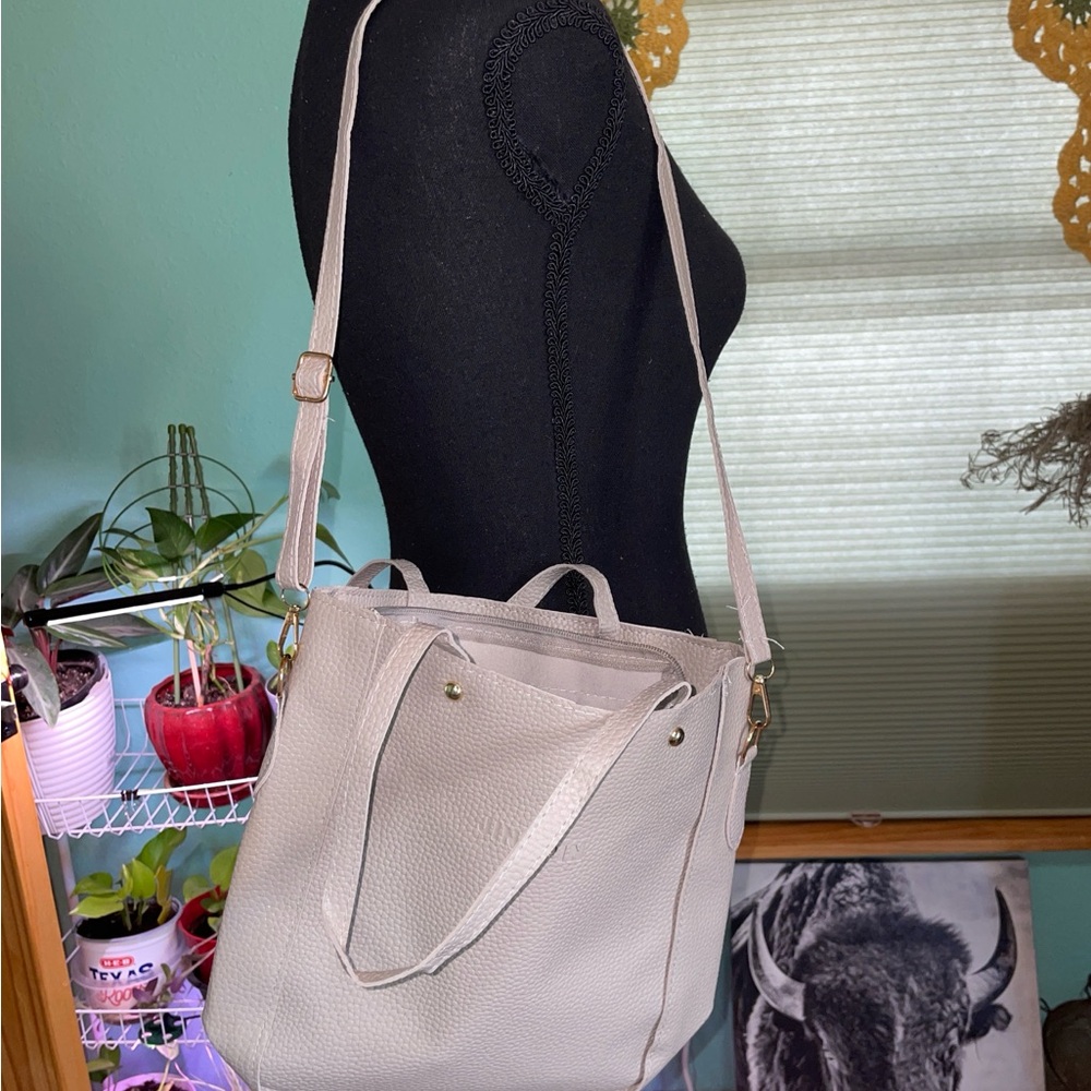 Women’s Neutral Beige Tote Bag with Adjustable Strap